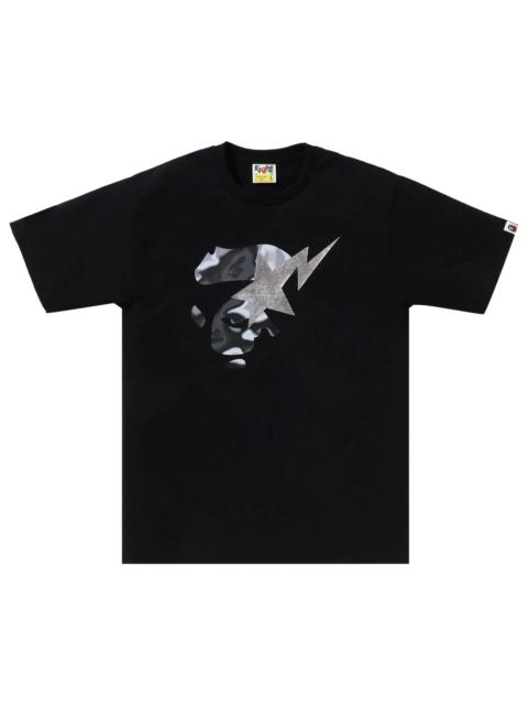 BAPE Liquid Camo Ape Face Sta Tee 'Black/Black'