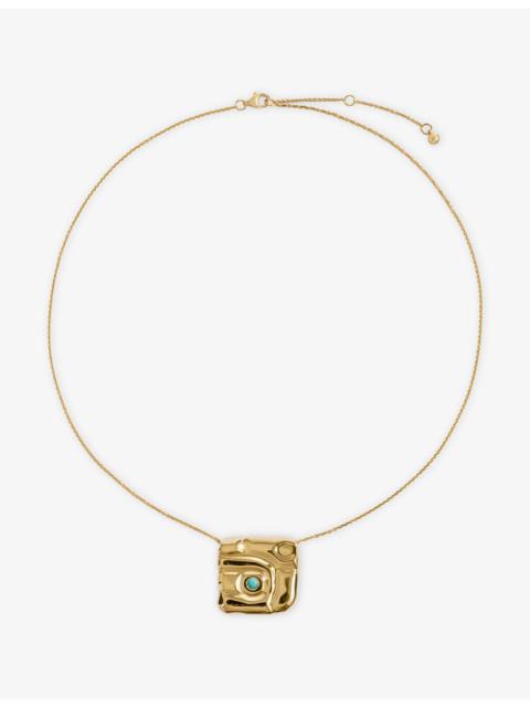 MONICA VINADER Amaia Bold Gemstone 18ct Yellow-Gold Vermeil And Amazonite Chain Necklace
