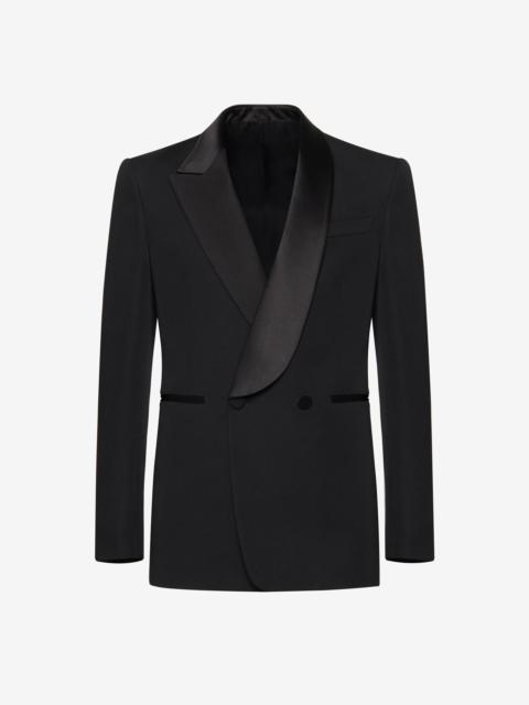 Alexander McQueen Men's Half Shawl Collar Tuxedo Jacket in Black