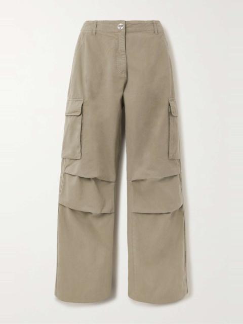 Cotton-twill wide-leg cargo pants