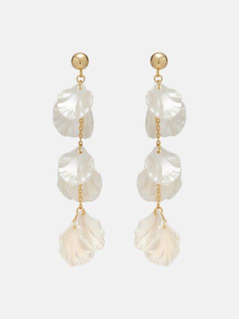 self-portrait Tiered faux pearl-embellished earrings