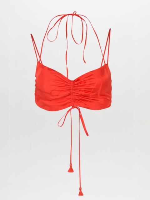 SILVIA TCHERASSI Kayla Top Crimson Jacquard