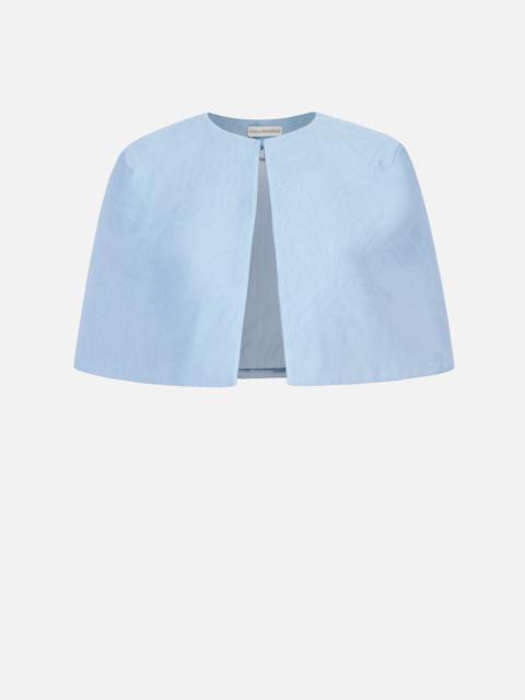 EMILIA WICKSTEAD Domie Cape in Blue Embossed Cloque