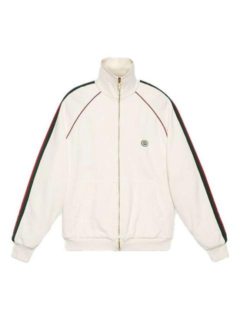 GUCCI Jersey zip-up sweatshirt with Web
