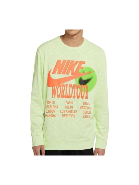 Nike Nike Athletic Alphabet Pattern Round Neck Pullover Long Sleeves Hoodie Men's Green DA0630-383