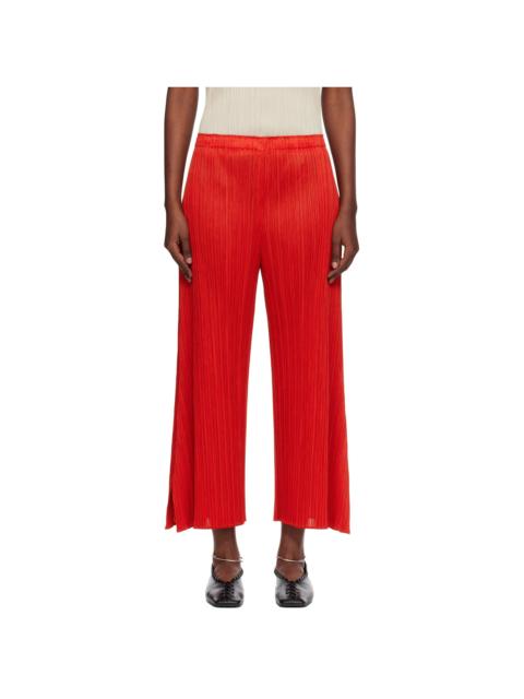 Pleats Please Issey Miyake Red Monthly Colors July Trousers