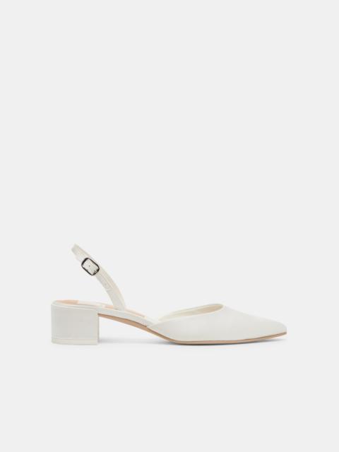 dolce vita CAREL HEELS TRUE WHITE SATIN