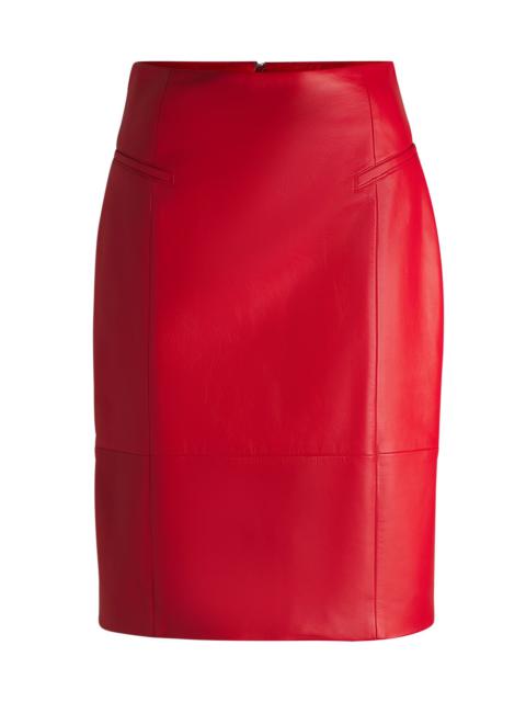 BOSS PENCIL SKIRT IN LUSTROUS LEATHER