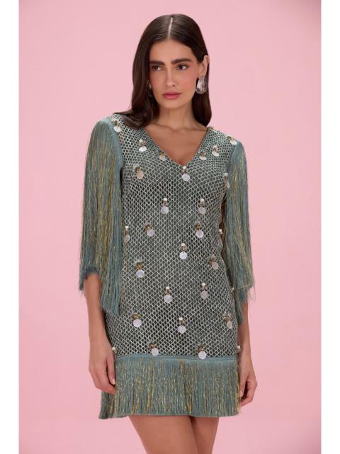 PatBO NAIA CROCHET FRINGE MINI DRESS