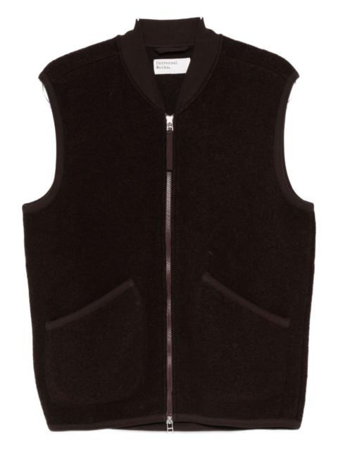 Universal Works zip wool gilet