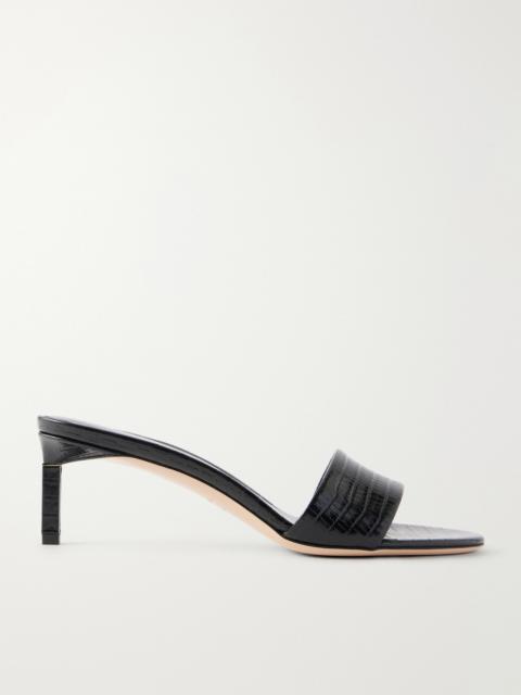 TOM FORD T Mule 55 Croc-embossed Leather Sandals