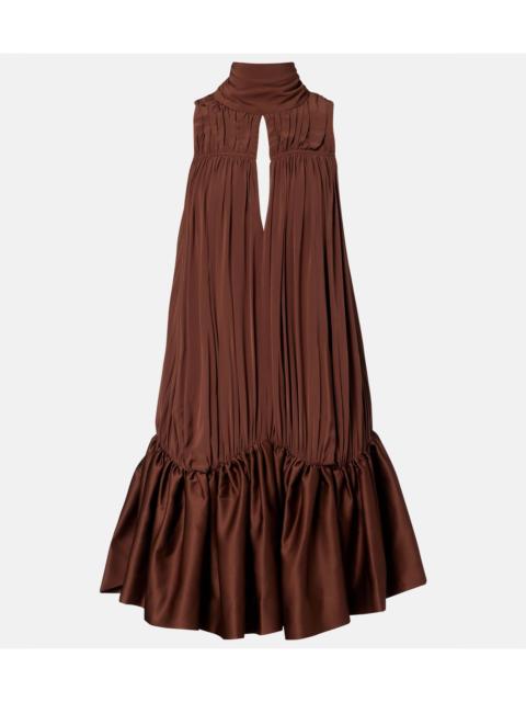 ROTATE Tie-neck draped minidress