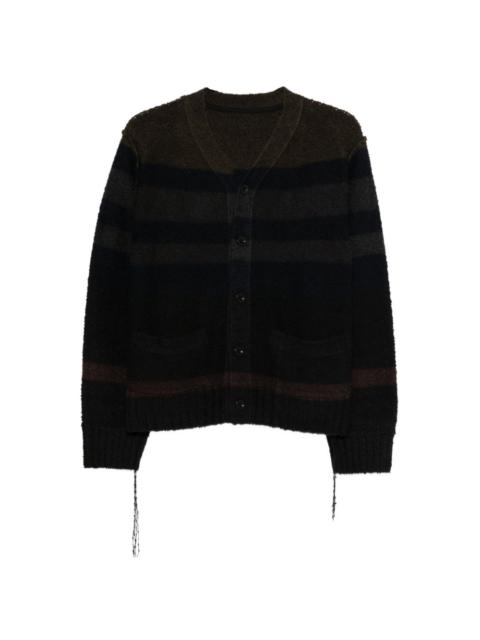sacai striped pocket cardigan