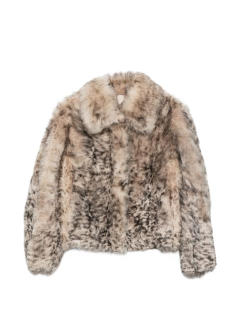 Brunello Cucinelli fur-texture zip-up jacket
