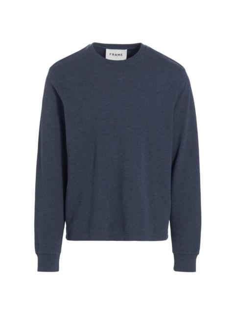 FRAME Men's Duo Fold Crewneck Sweatshirt - Heather Midnight Navy