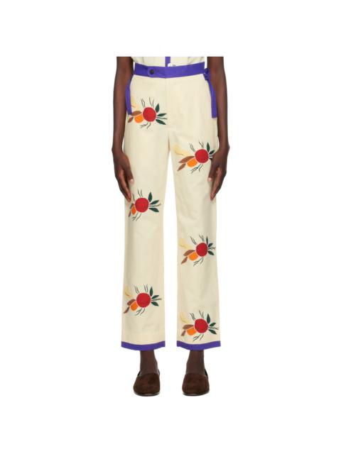 BODE Off-White Fruit Bunch Trousers