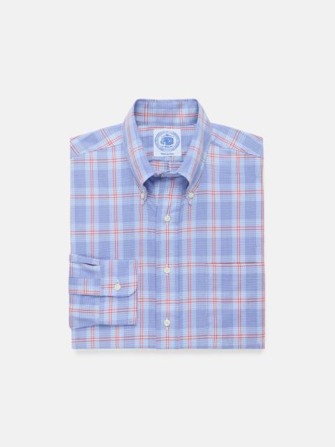 J. PRESS MADE-IN-USA BLUE & RED WINDOWPANE BUTTON DOWN SPORT SHIRT - CLASSIC FIT