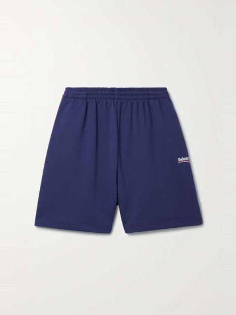 Embroidered cotton-jersey shorts