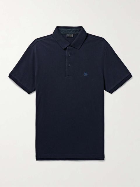 Etro Logo-Embroidered Cotton-Piqué Polo Shirt