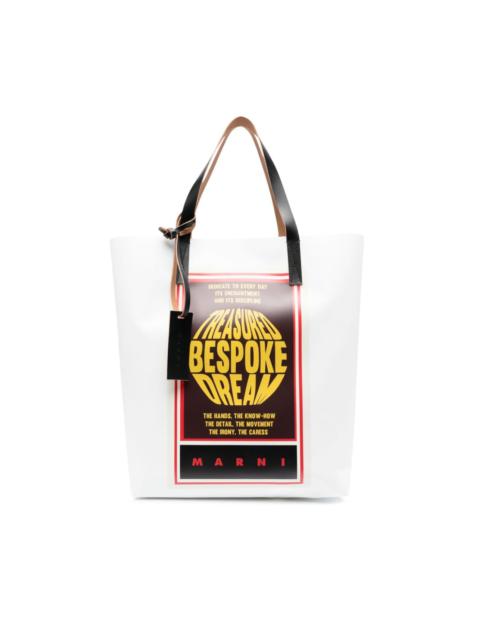 graphic-print logo tote bag