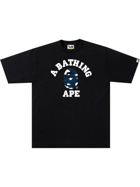 BAPE Stripe ABC Camo College Tee 'Black/Navy'