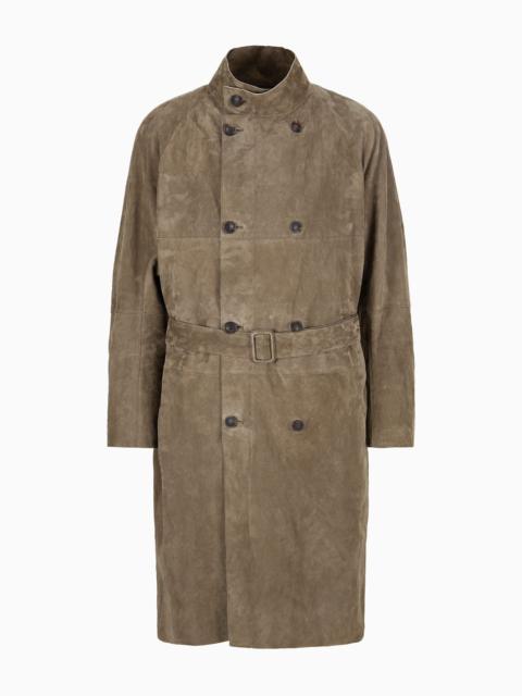 GIORGIO ARMANI Suede trench coat