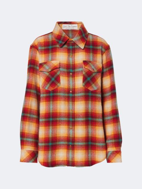 God’s True Cashmere Red Sun Shadow plaid cashmere shirt