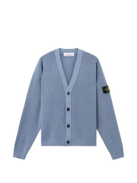 Stone Island V-neck logo-patch cardigan
