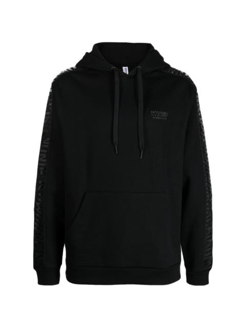 logo-appliquÃ© drawstring hoodie