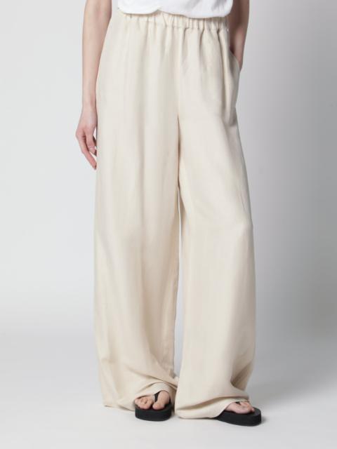Max Mara Wide-leg linen and silk twill trousers in beige