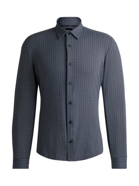 BOSS SLIM-FIT SHIRT IN PRINTED PERFORMANCE-STRETCH JERSEY