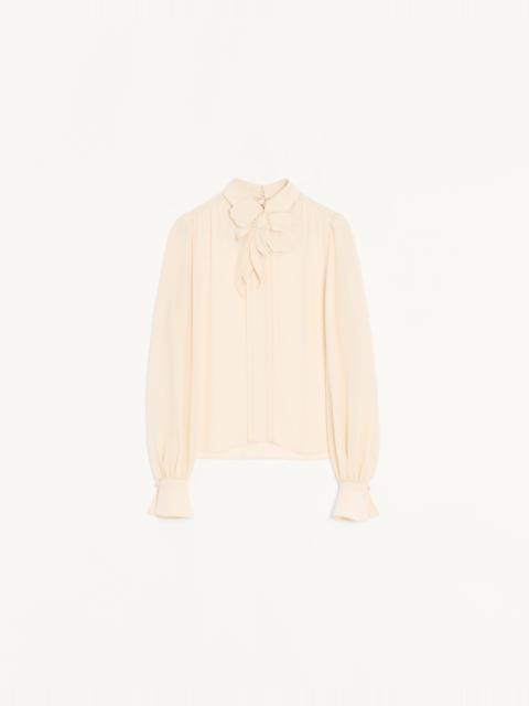 Valentino EMBROIDERED CREPE DE CHINE TOP