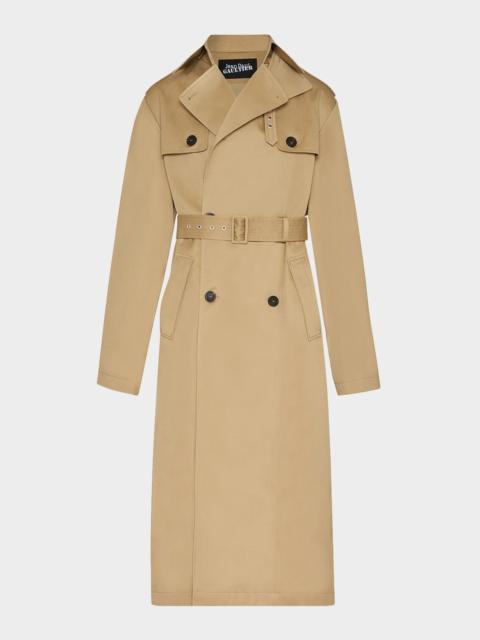 Jean Paul Gaultier Hooded Scarf Double-Breasted Long Trench Coat