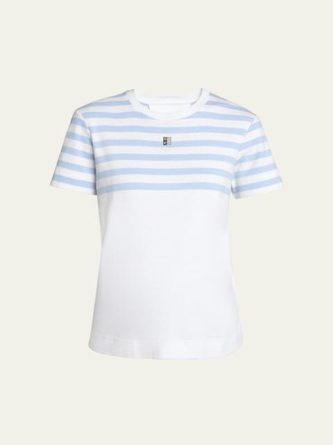 Striped Top T-Shirt with 4G Logo Detail