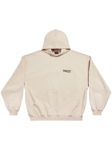 logo-embroidered cotton hoodie