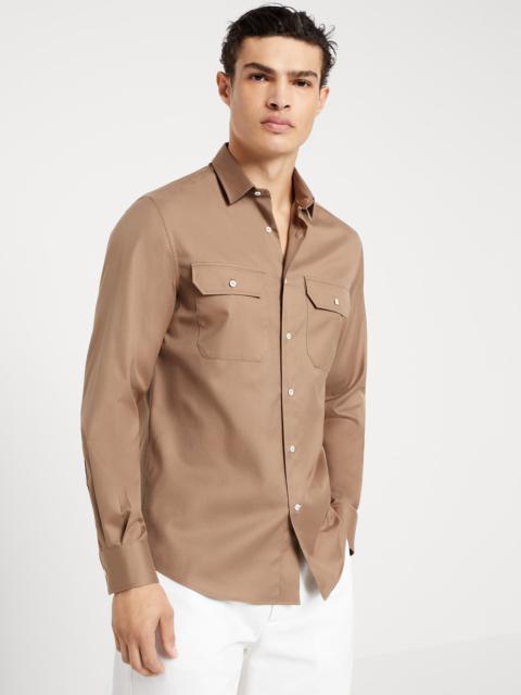 Brunello Cucinelli Twill easy fit shirt with chest pockets