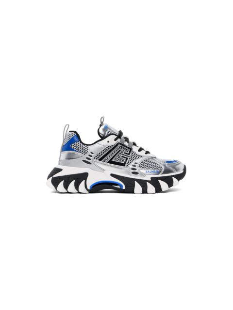 Balmain Silver & Blue B-East PB Sneakers
