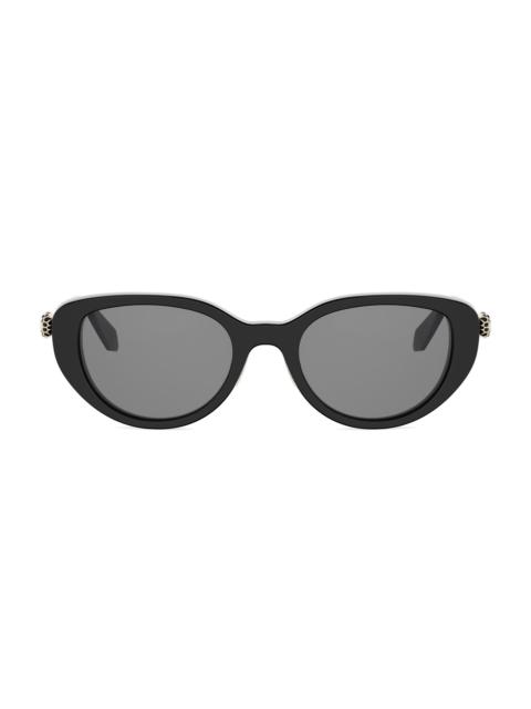 BVLGARI Women's Serpenti Forever 52MM Oval Sunglasses - Shiny Black Smoke