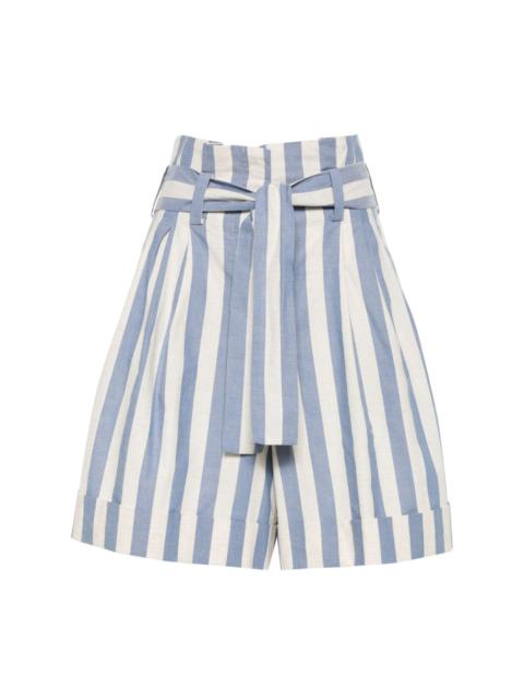 striped high-waisted shorts