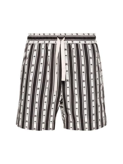 monogram-print striped shorts