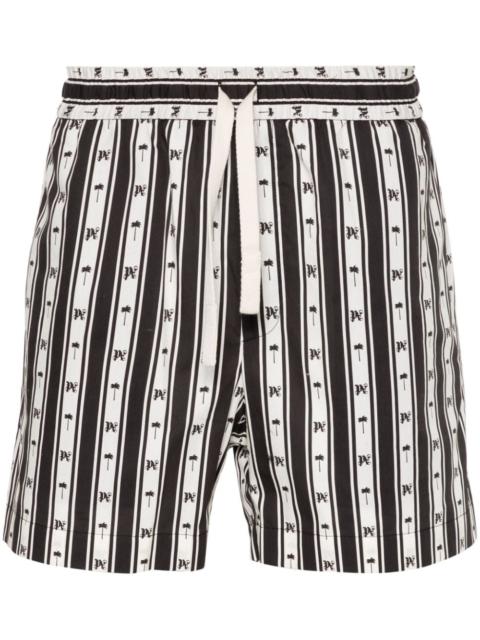 monogram-print striped shorts