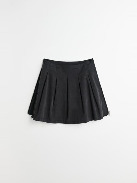 Object Skirt Black Peached Cupro Poplin