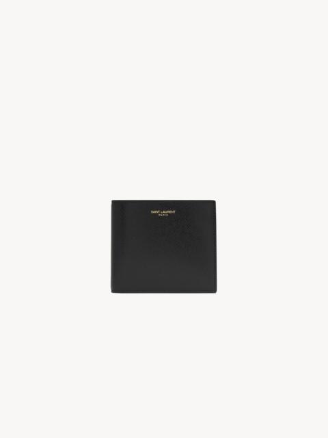 SAINT LAURENT PARIS EAST/WEST WALLET WITH COIN PURSE IN COATED BARK LEATHER