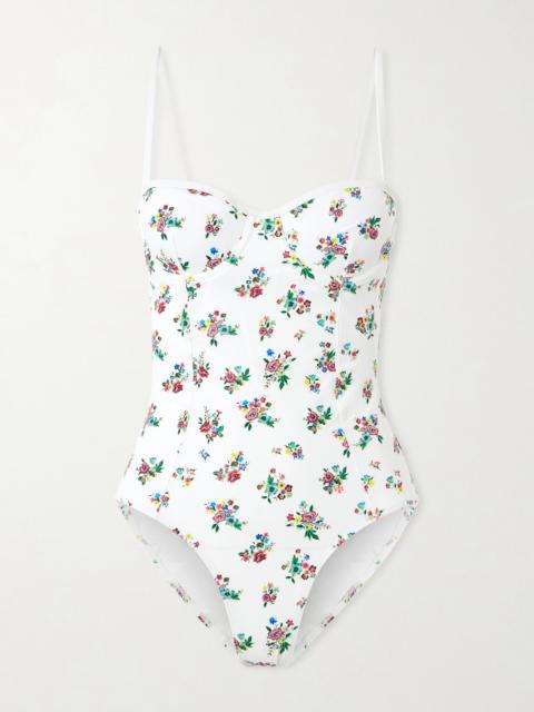 TORY BURCH Balcony Underwired Floral-print Swimsuit