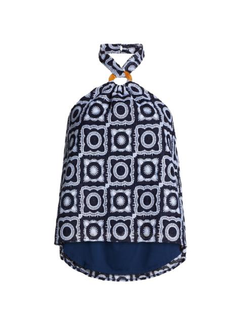 RAMY BROOK Women's Bessie Crochet O-Ring Halter Top - Spring Navy Crochet