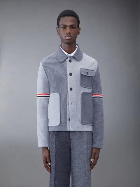 Thom Browne Fun-Mix Boiled Wool Stripe Workman's Jacket