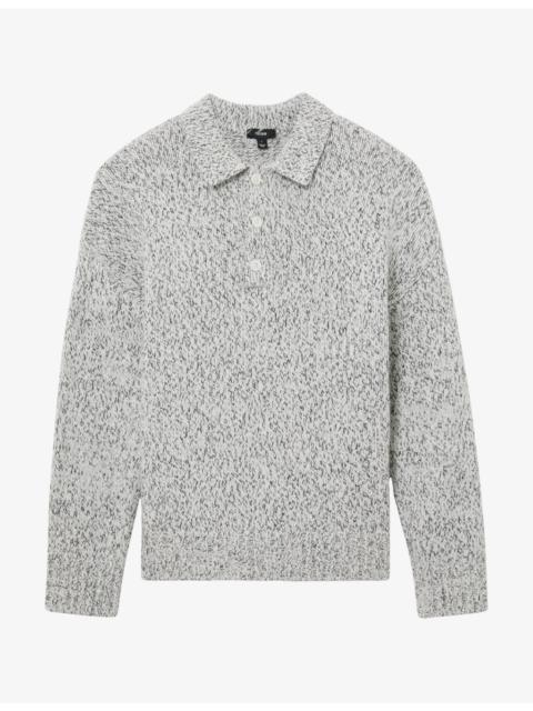 REISS Jasper Half-Button Wool and Alpaca-Blend Jumper