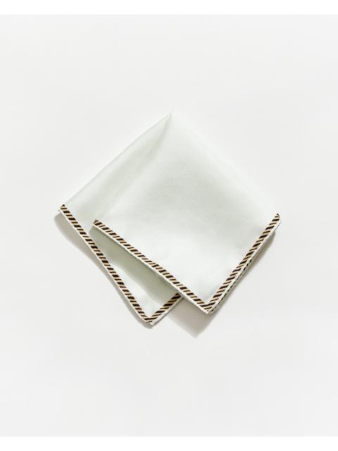 Billy Reid Heirloom Ribbon Border Pocket Square