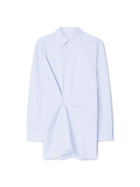 Stripe Poplin Twist Shirt Dre Light Blue