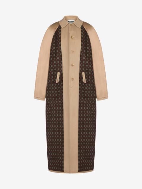 Moschino REVERSIBLE TRENCH COAT IN GABARDINE AND SATIN